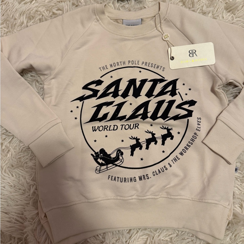 Bums and Roses Kids Santa Claus World Tour Beige Sweater